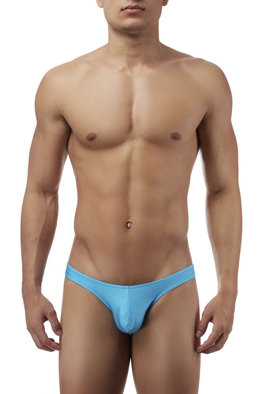 Male Power PAK874 Euro Male Spandex Full Cut Thong Blue