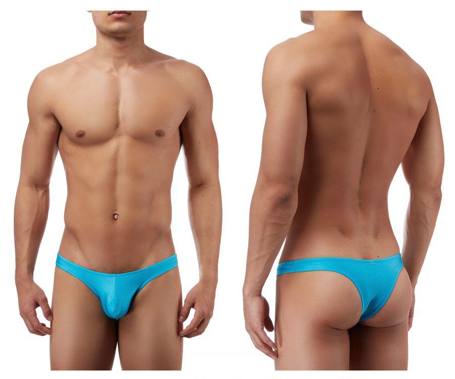 Male Power PAK874 Euro Male Spandex Full Cut Thong Blue
