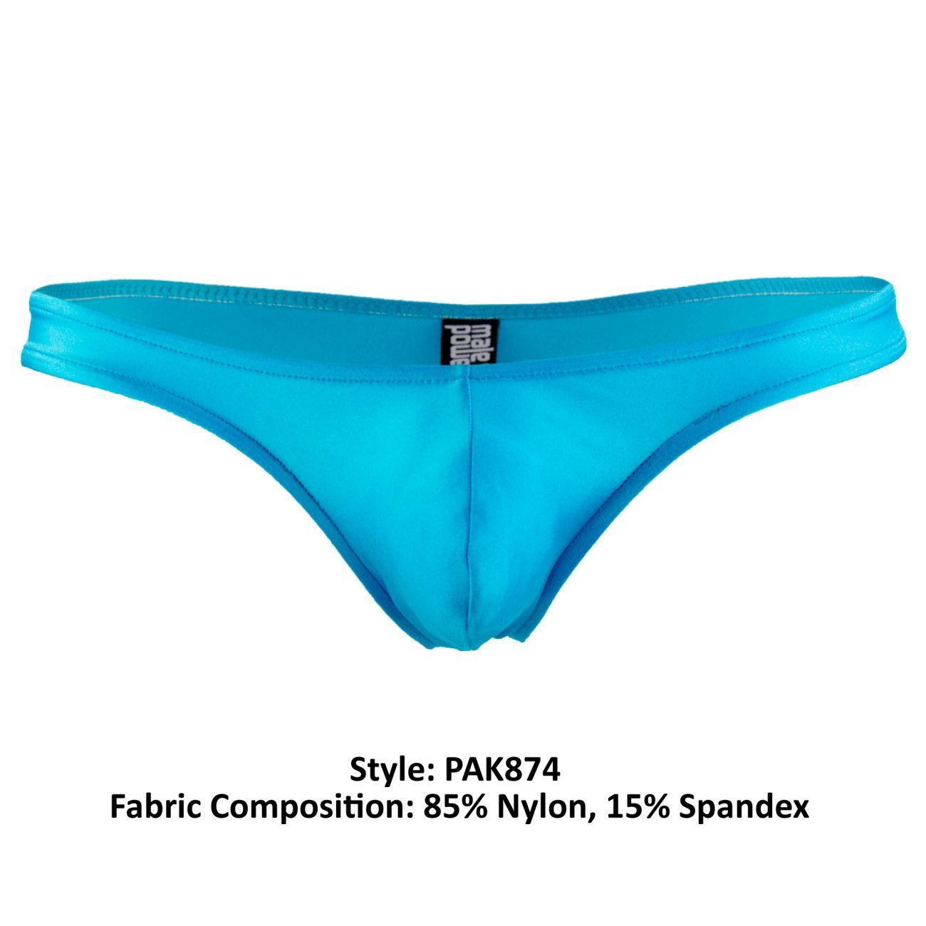 Male Power PAK874 Euro Male Spandex Full Cut Thong Blue