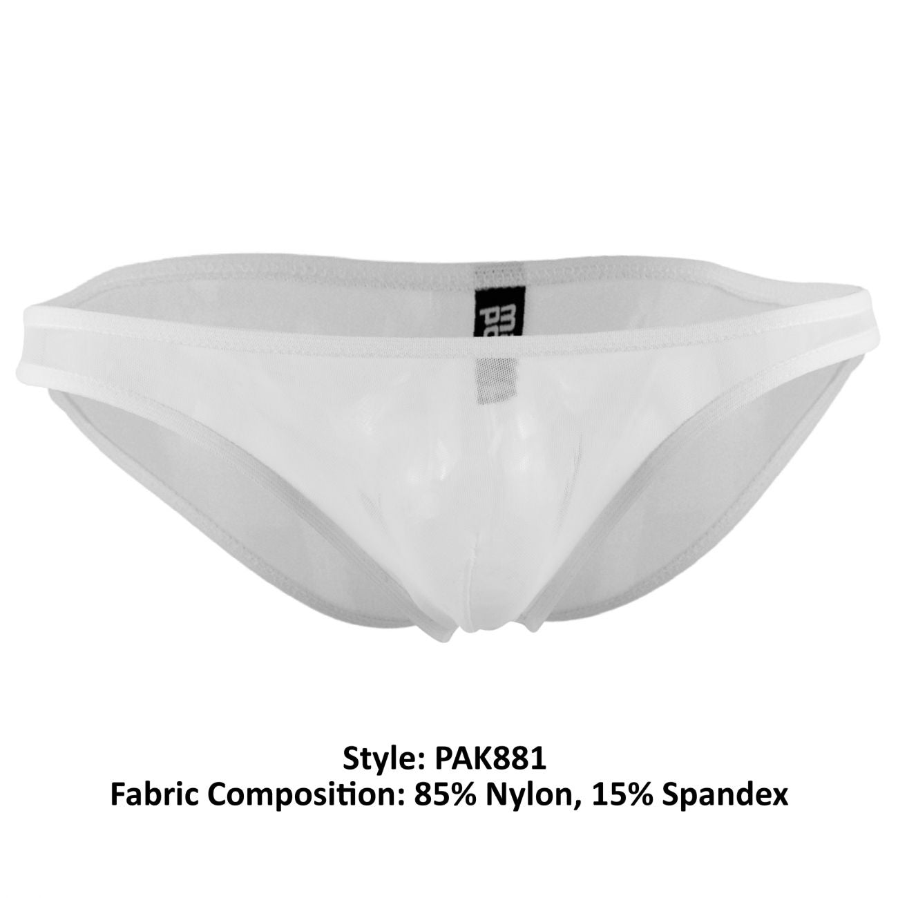 Male Power PAK881 Euro Male Mesh Brazilian Pouch Bikini White