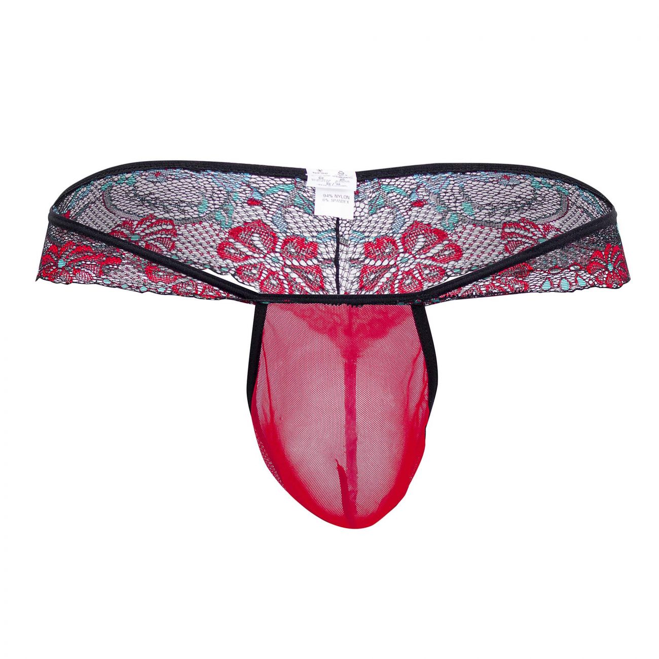 PPU 2106 Lace-Mesh Thongs Red