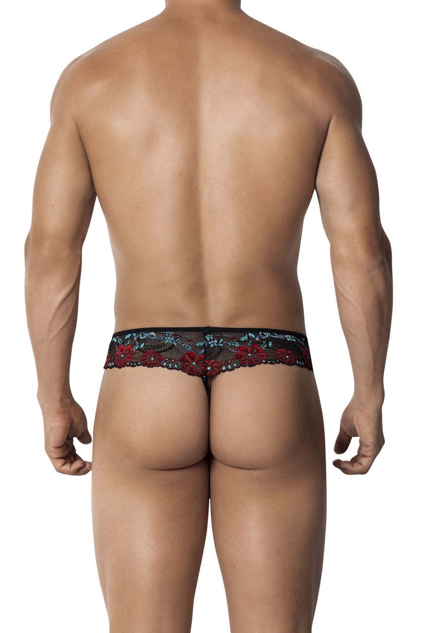 PPU 2106 Lace-Mesh Thongs Red