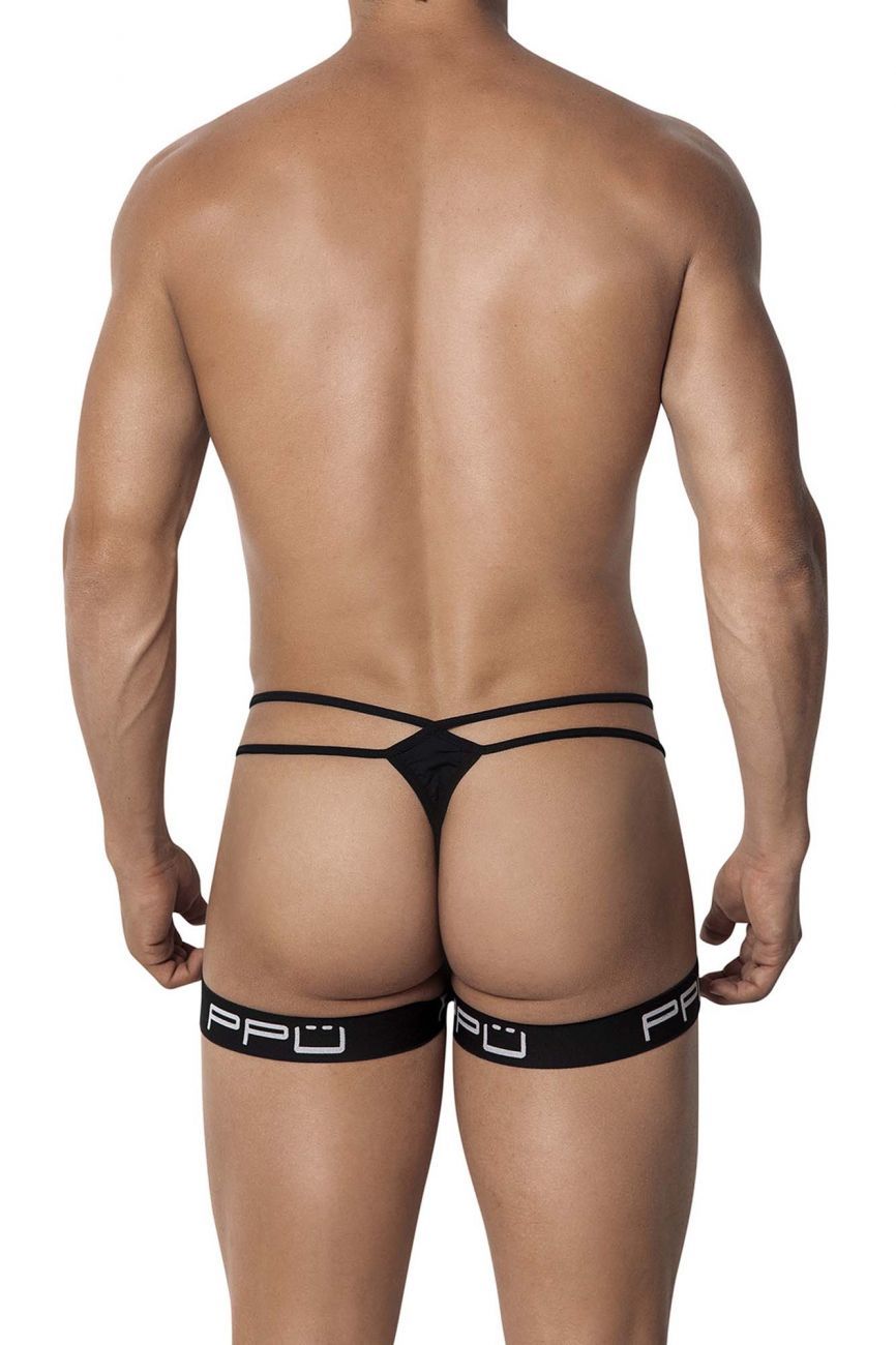 PPU 2110 Garter Thongs Black