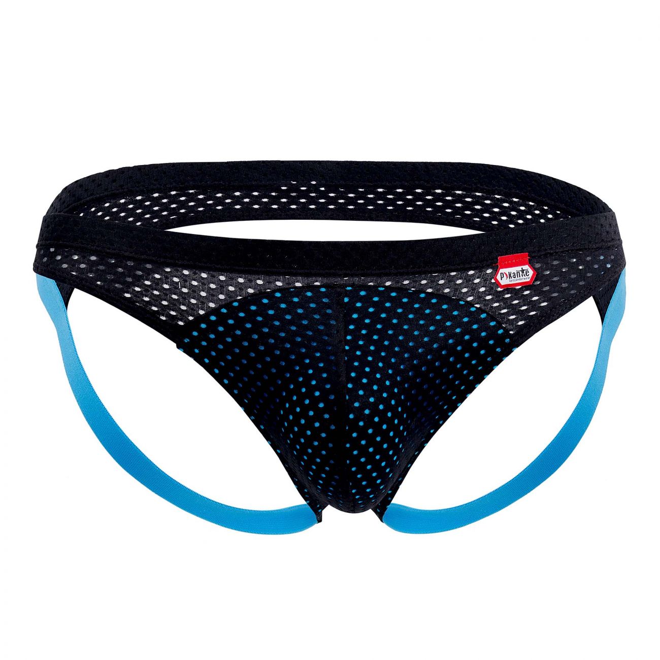 Pikante 0208 Click Athletic Mesh Jockstrap Black with Blue
