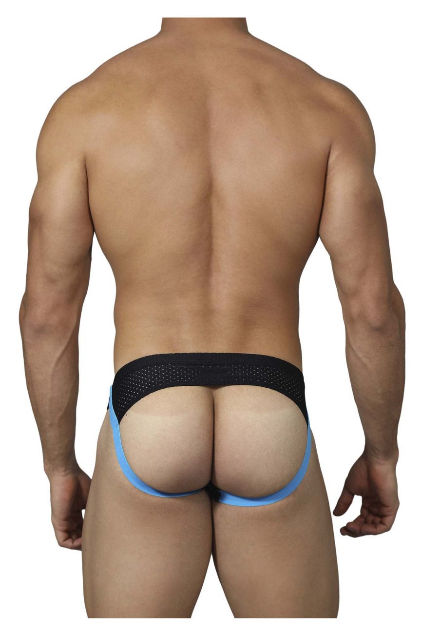 Pikante 0208 Click Athletic Mesh Jockstrap Black with Blue