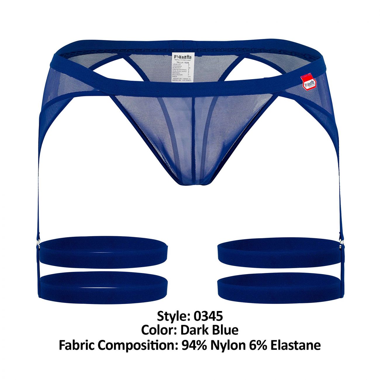 Pikante 0345 Rebel Garter Thongs Dark Blue