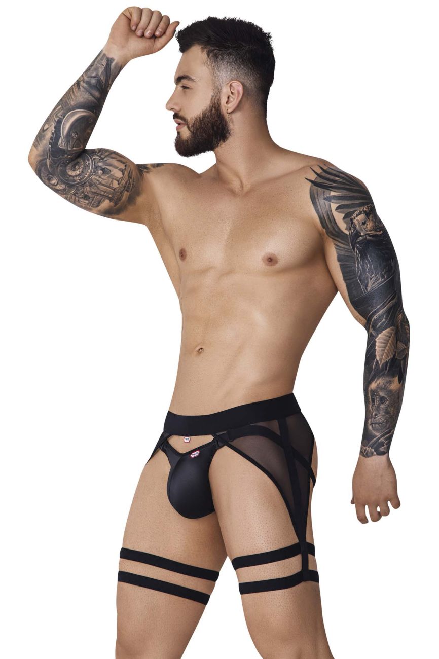 Pikante 1085 Hard Garter Jockstrap Black