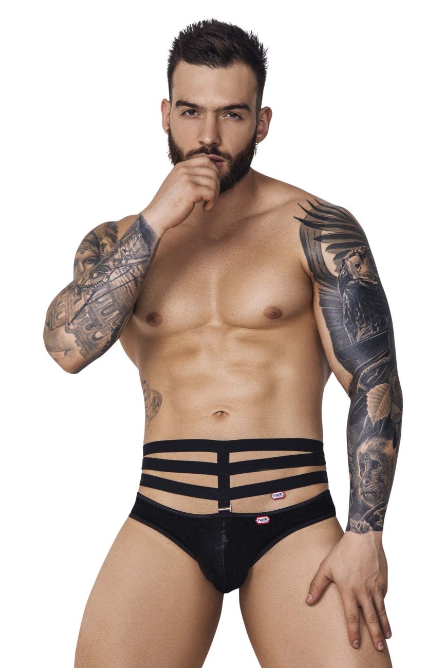 Pikante 1097 Clandestine Velvet Briefs Black