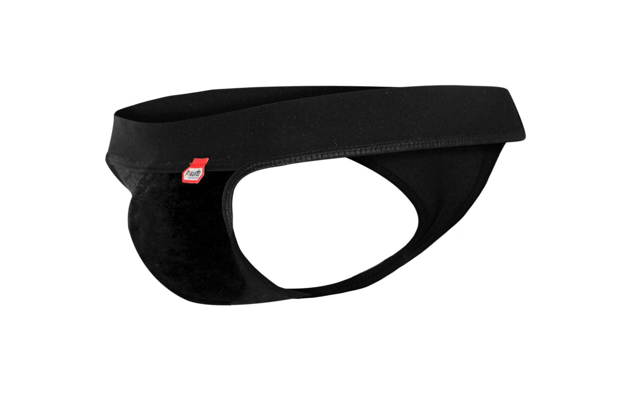 Pikante 1099 Clandestine Velvet Thongs Black