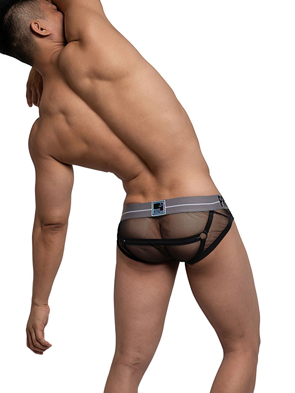 Private Structure MIUX4077 Momentum Orange Harness Mini Briefs Black