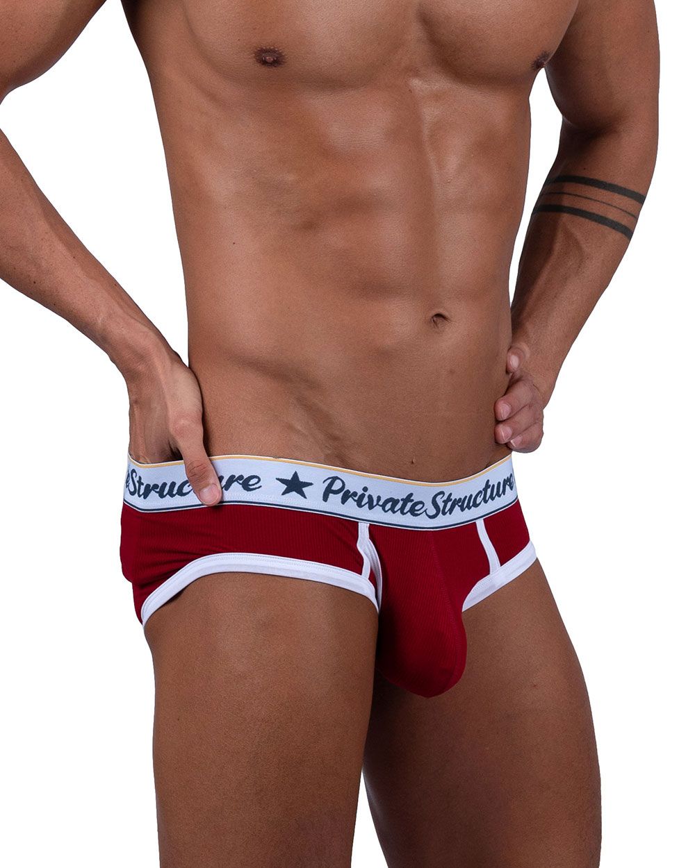 Private Structure SCUS4529 Classic Mid Waist Mini Briefs Red