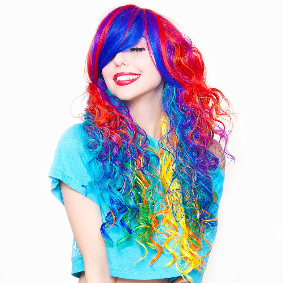 SALE - Rockstar Gay Rainbow Rock Curly Wig