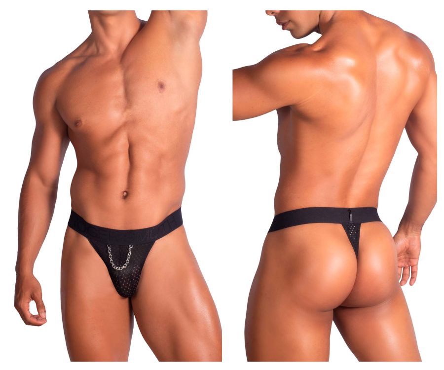 Roger Smuth RS070 Thong with Chain Detail Black
