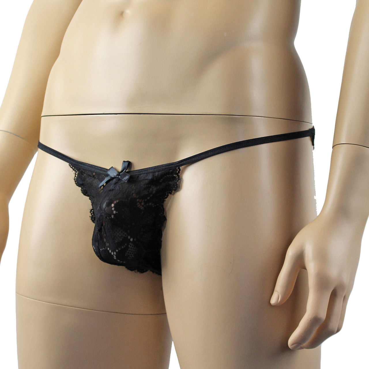 Mens Shiny Lace Bikini Brief Panty (black plus other colours)