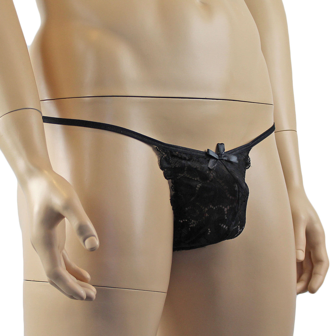 Mens Shiny Lace Bikini Brief Panty (black plus other colours)