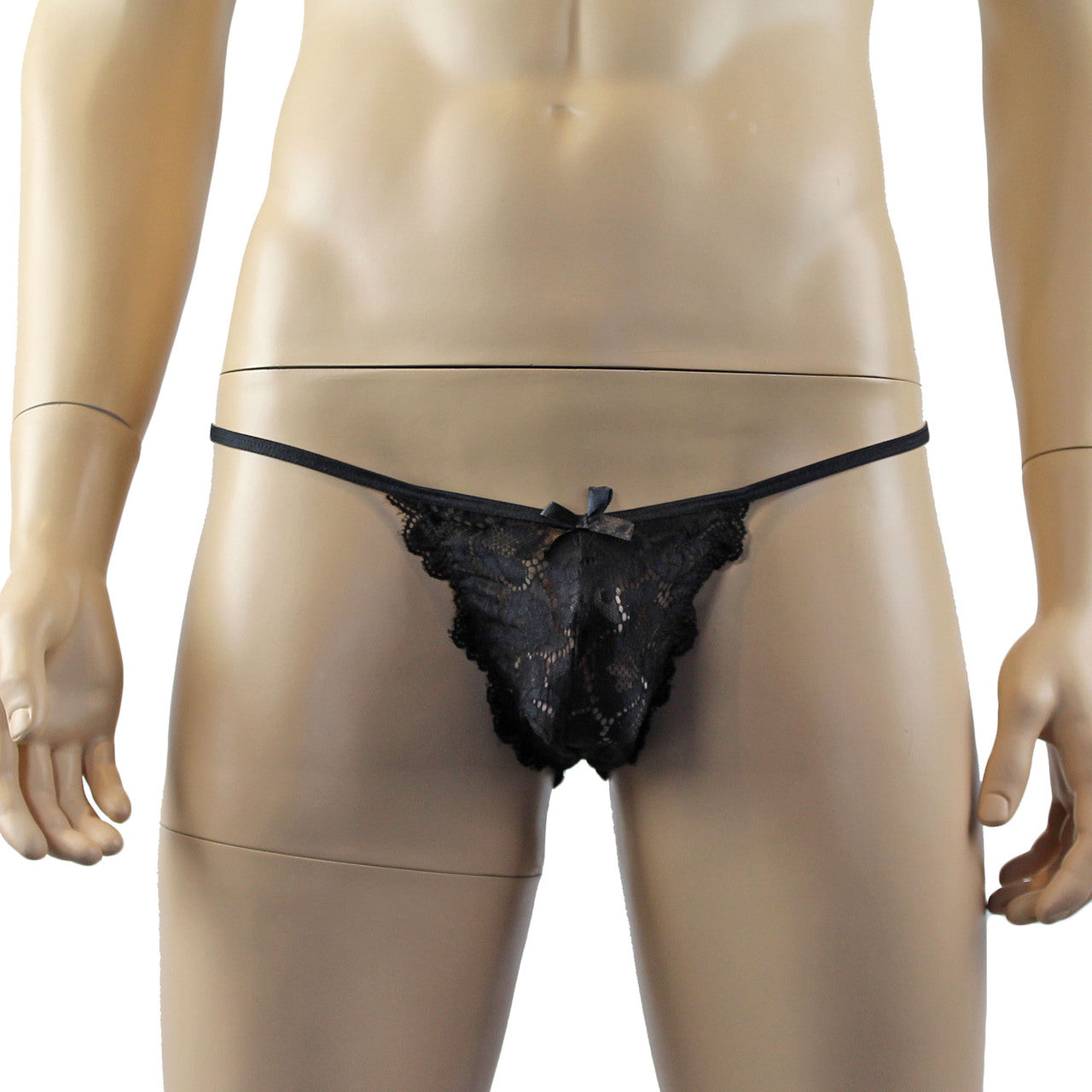 Mens Shiny Lace Bikini Brief Panty (black plus other colours)