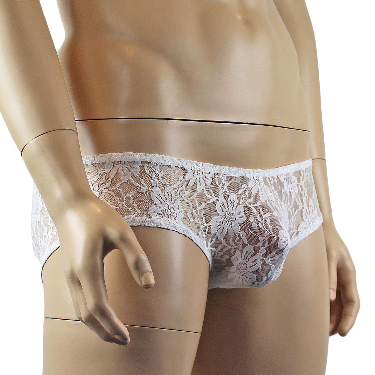 Mens Lingerie Stretch Lace  Male Panty Bikini Brief (white plus other colours)