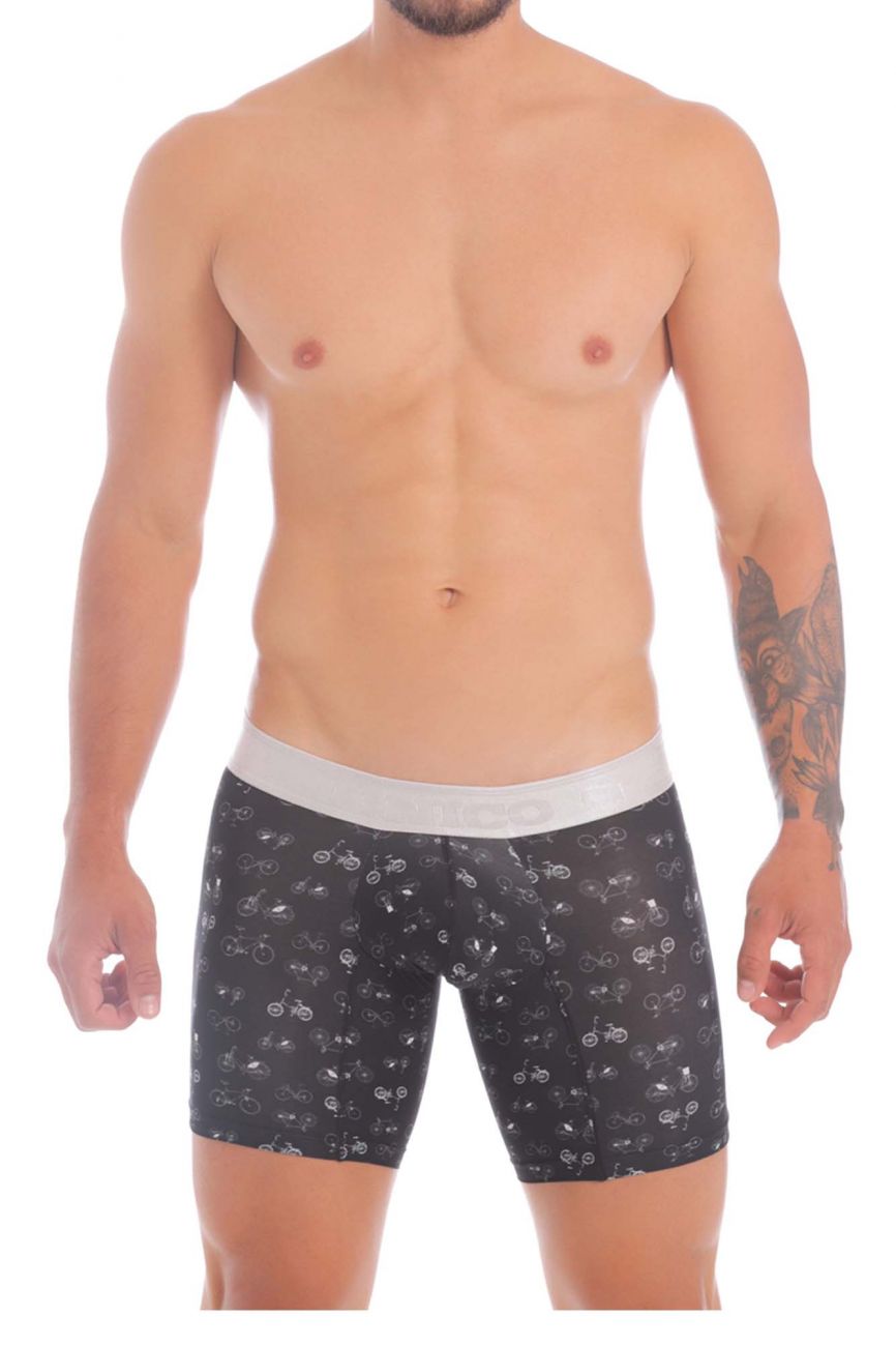 Unico 20070100232  Velocipede Boxer Briefs Black Printed