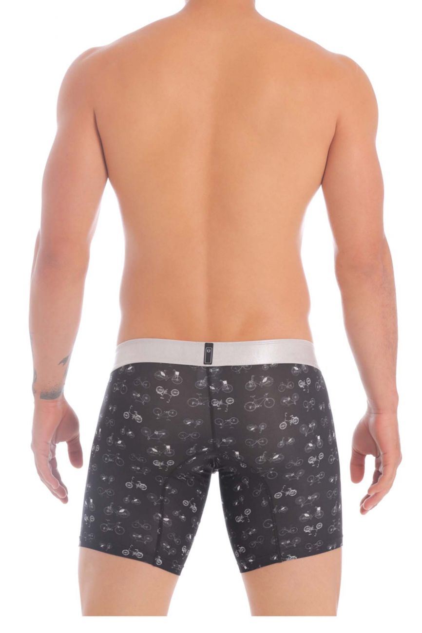 Unico 20070100232  Velocipede Boxer Briefs Black Printed