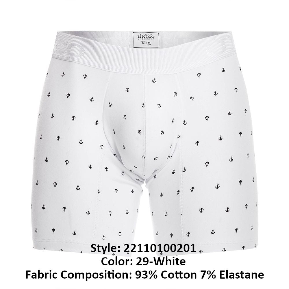 Unico 22110100201 Naviero Boxer Briefs White Plus Sizes