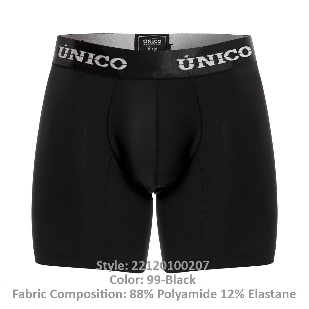 Unico 22120100207 Intenso M22 Boxer Briefs Black Plus Sizes