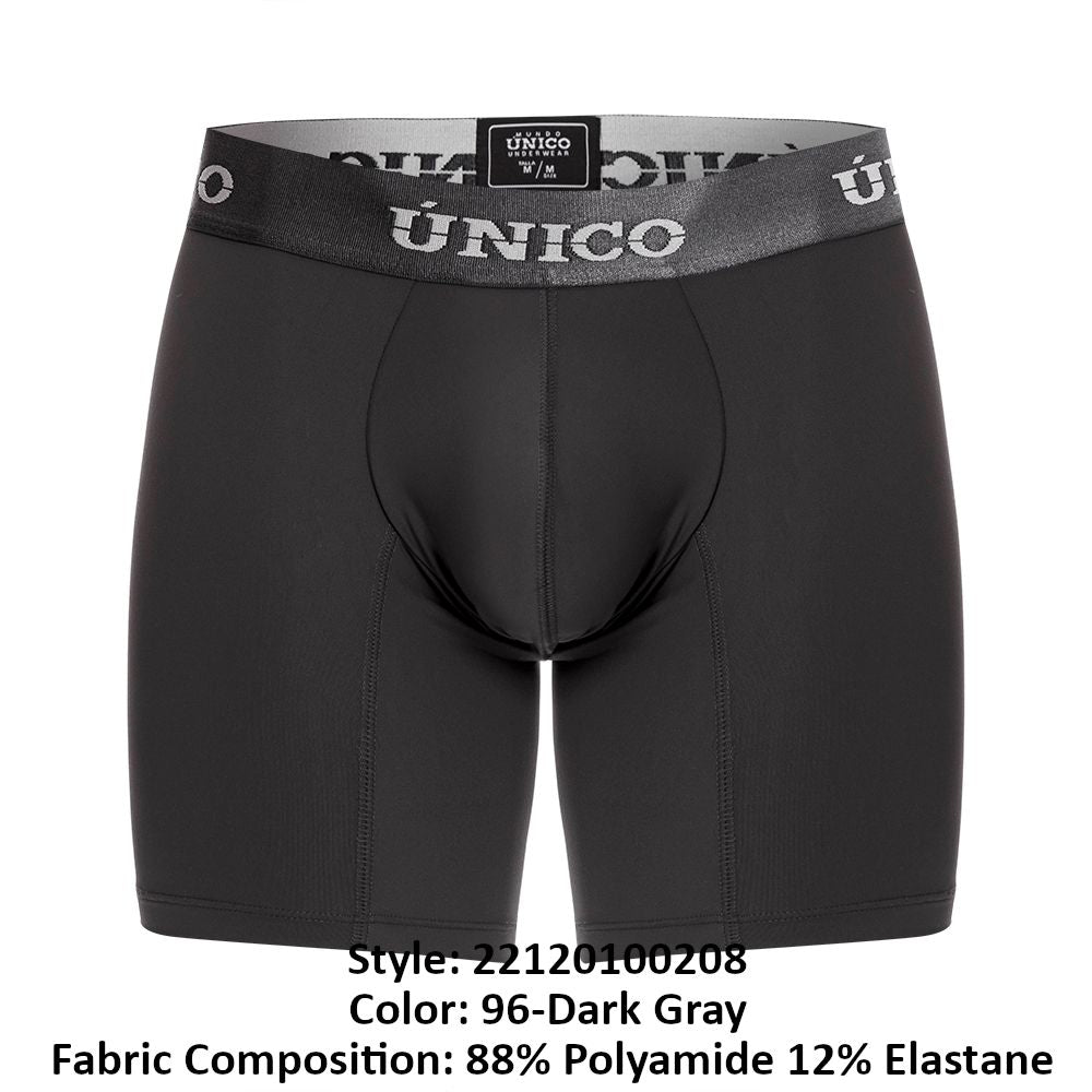 Unico 22120100208 Asfalto M22 Boxer Briefs Dark Gray Plus Sizes
