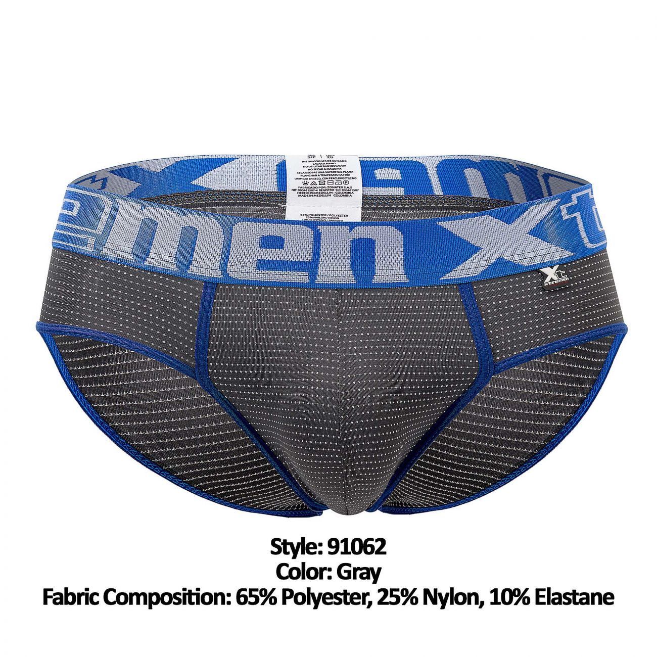 Xtremen 91062 Athletic Piping Briefs Gray
