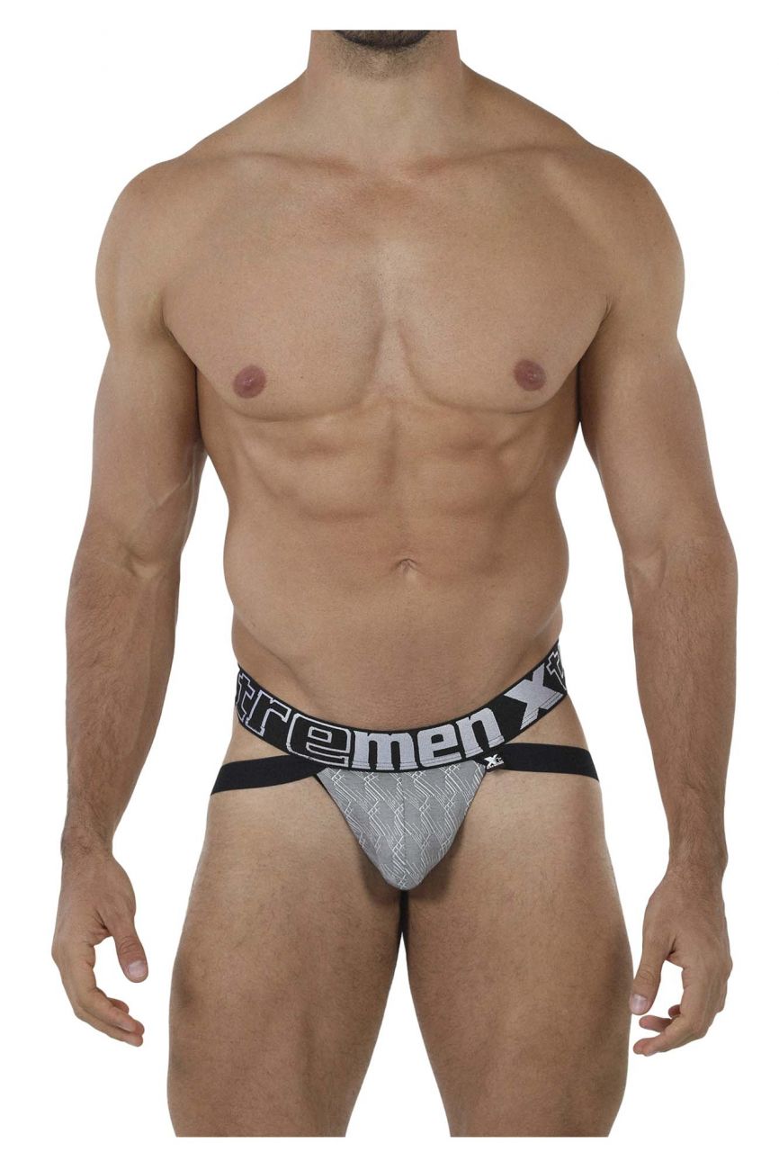 Xtremen 91069 Microfiber Jacquard Jockstrap Gray