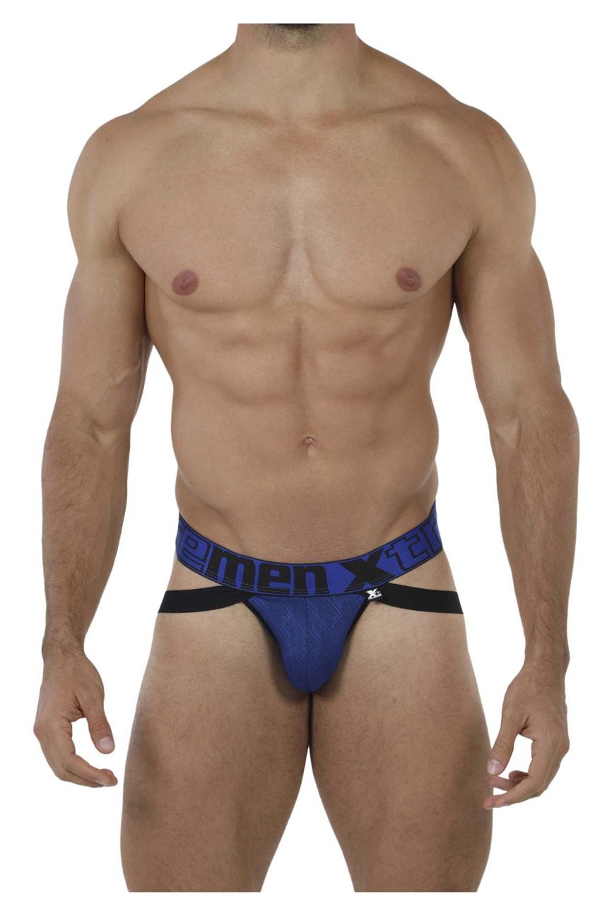Xtremen 91069 Microfiber Jacquard Jockstrap Royal Blue