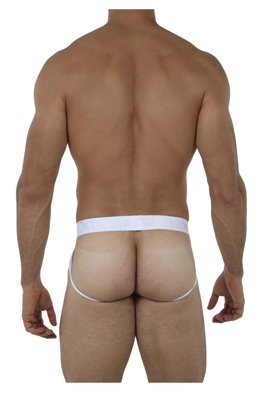 Xtremen 91078 Microfiber Jockstrap White with Navy