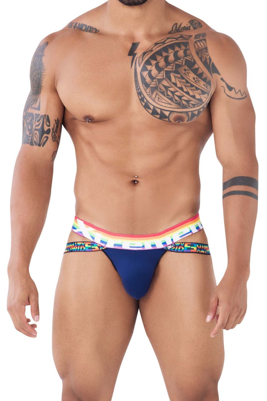 Xtremen 91153 Tulle mesh Jockstrap Navy