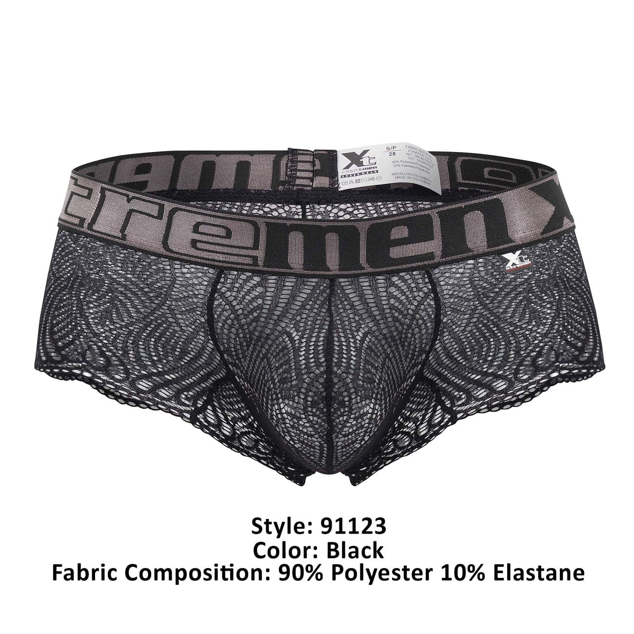 Xtremen 91123 Chic Lace Briefs Black