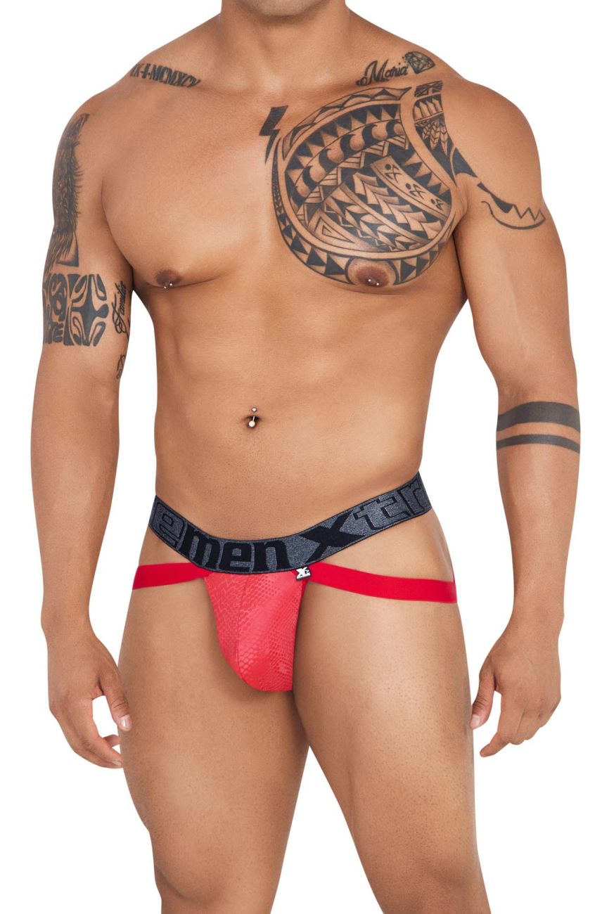 Xtremen 91128 Snake print Jockstrap Red