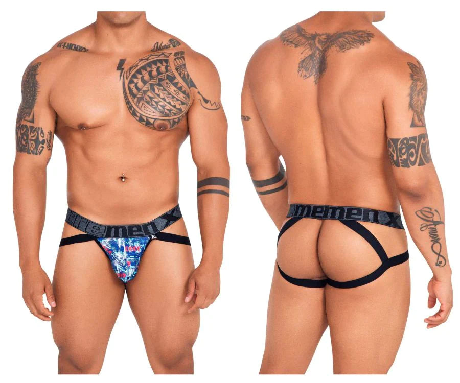 Xtremen 91130 Colourful Printed Jockstrap Royal