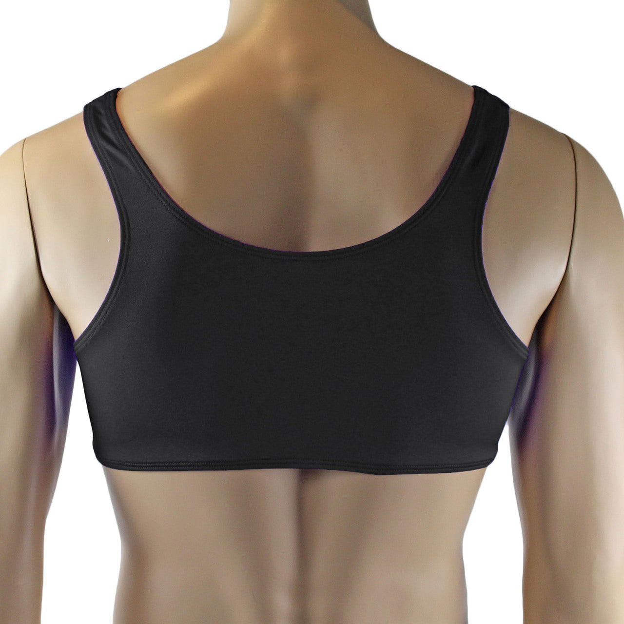 Male Stretch Lycra Bra Top & Matching Thong with Bow (black plus other colours)