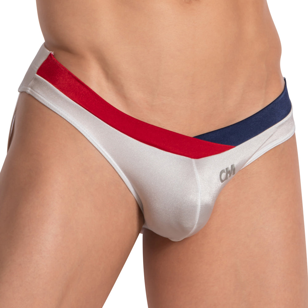 Cover Male CME026 Dual Color Band Athletic Jockstrap Underwear White
