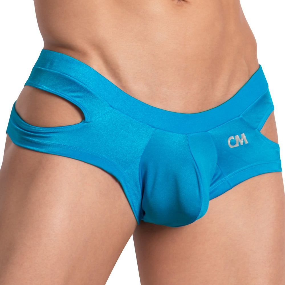 Cover Male CME027 Mens Shiny Pouch Open Panels Jockstrap Undies Turquoise