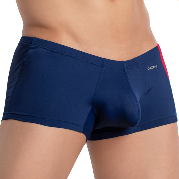 Daddy DDG013 Low Rise Multi-Color Boxer Brief Trunk Underwear Navy Plus  Sizes