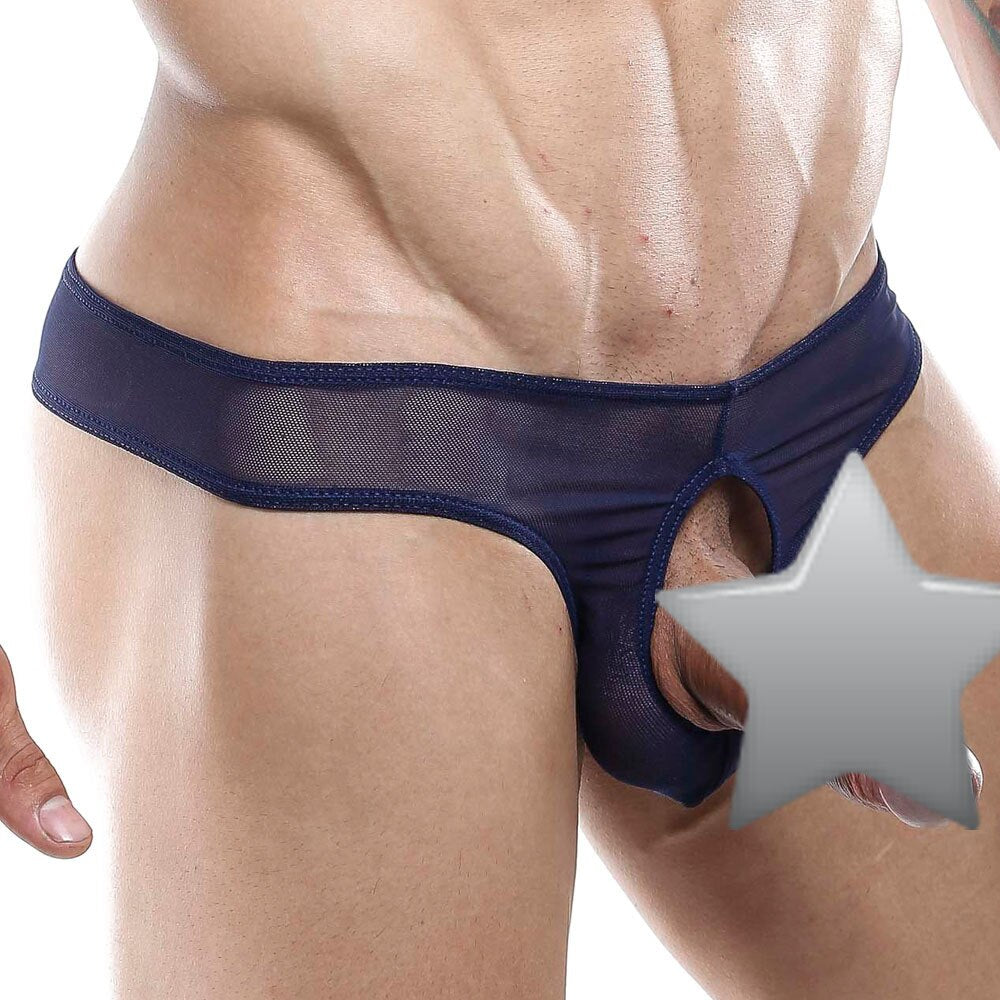 SALE - Mens Good Devil Open Front Thong Navy