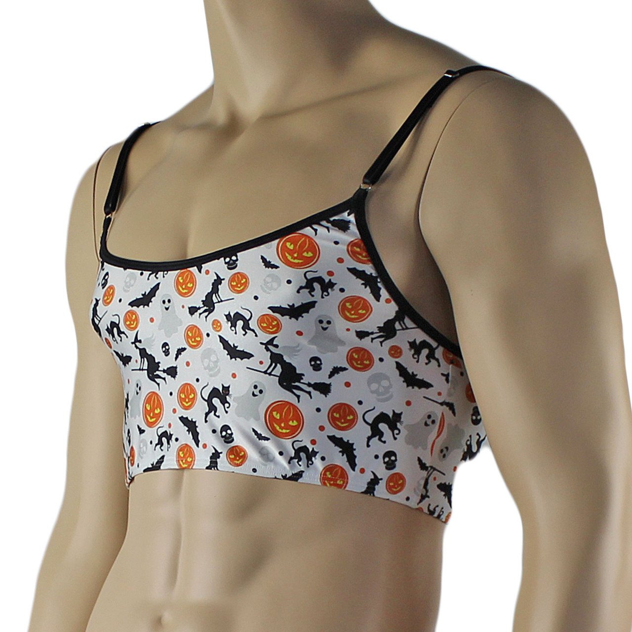 Mens Halloween Witches, Pumpkins, Bats and Cats Camisole Top