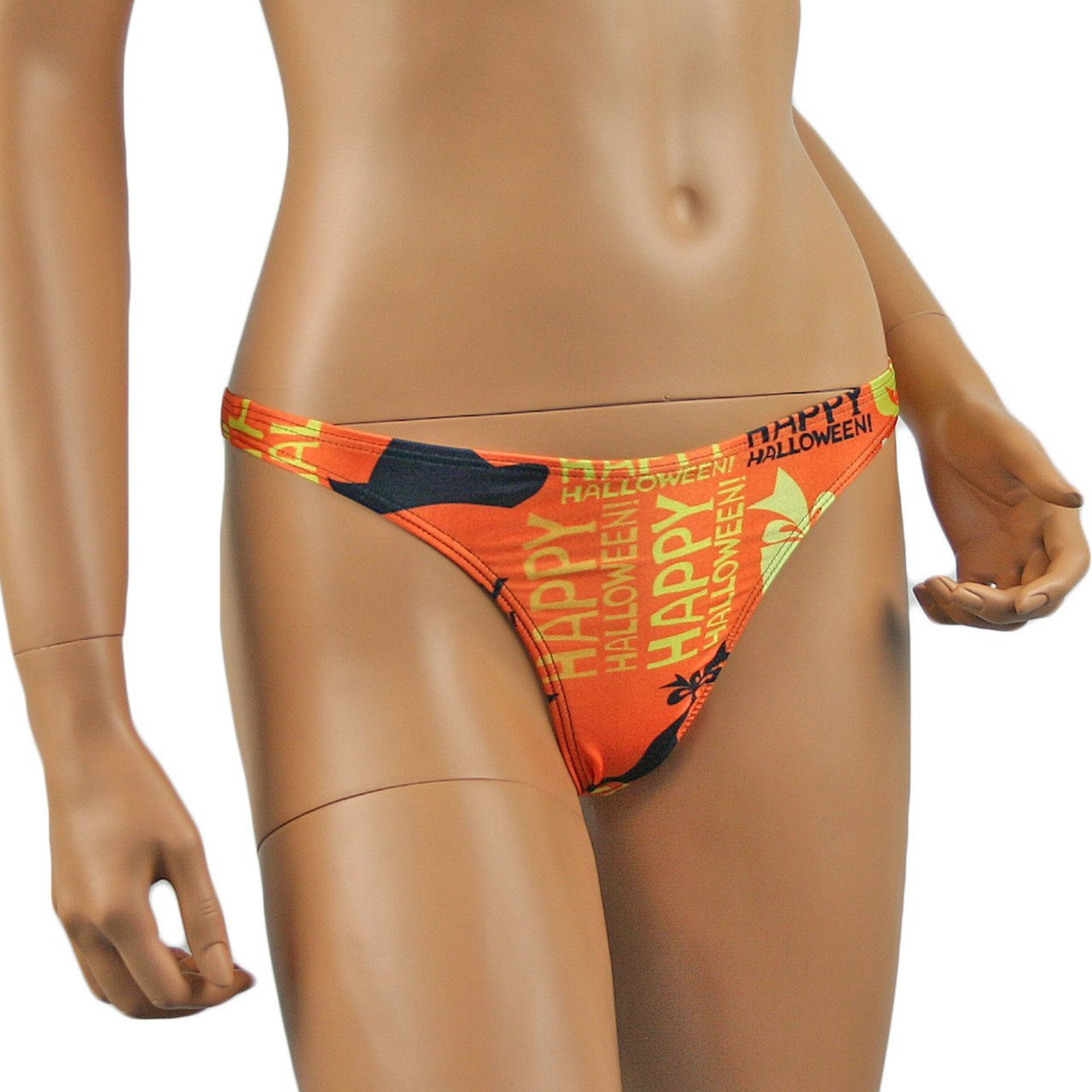 Womens Happy Halloween Thong Underwear, Halloween Pumpkins