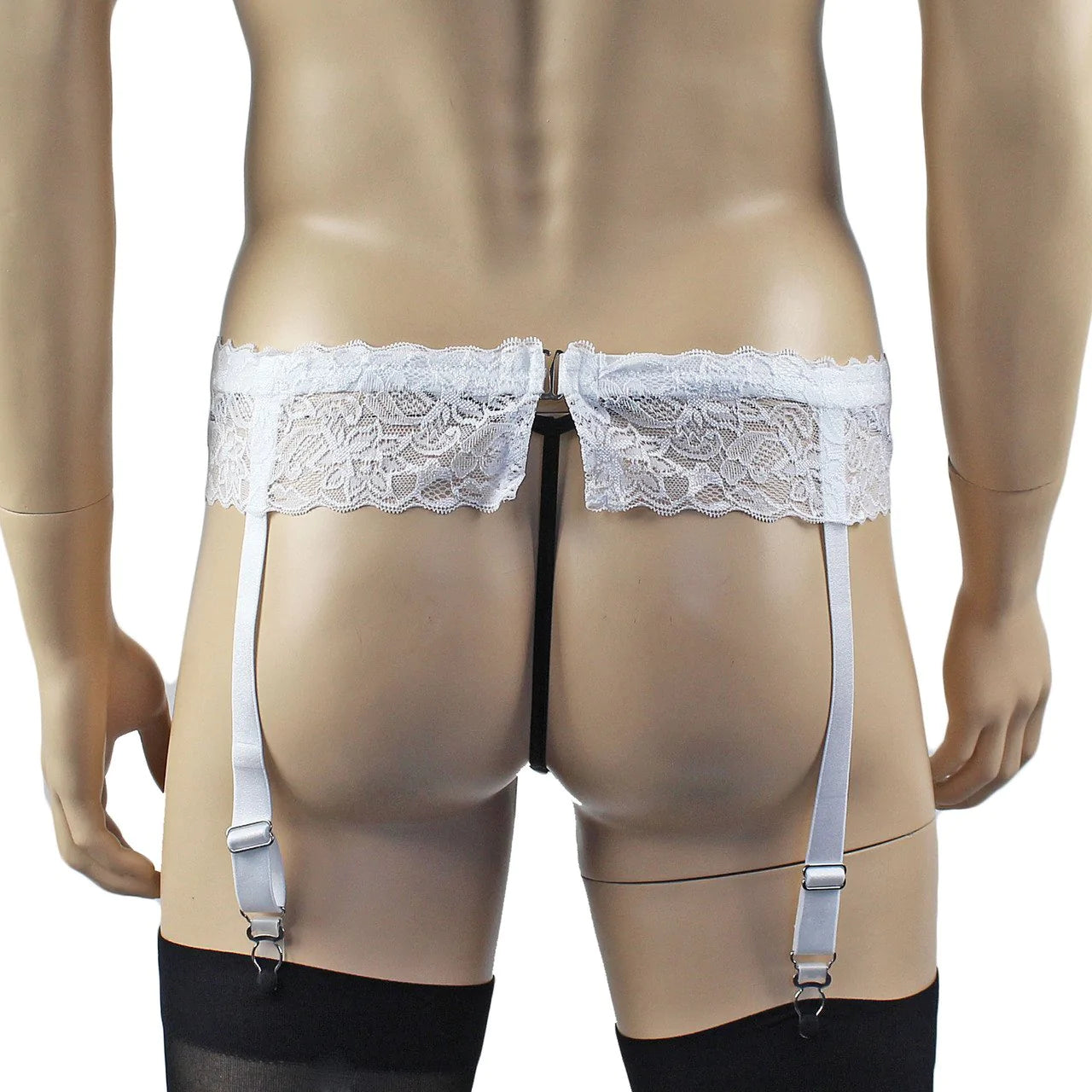 Mens Joanne Lace Garter Belt Mens Lingerie and Underwear (white plus other colours)