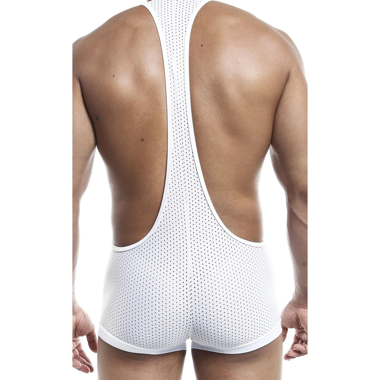 Mens Joe Snyder Stretch Hole Spandex Bulge Singlet Shorts White