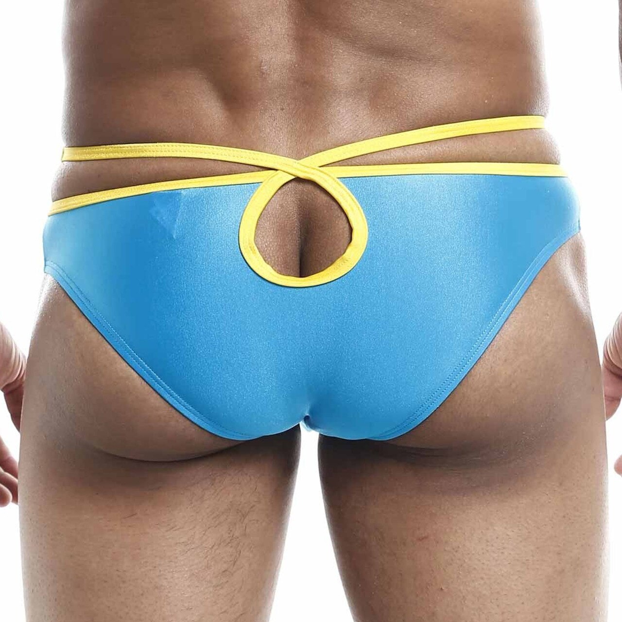 SALE - Mens Joe Snyder Front & Back Hole Bikini Brief Turquoise