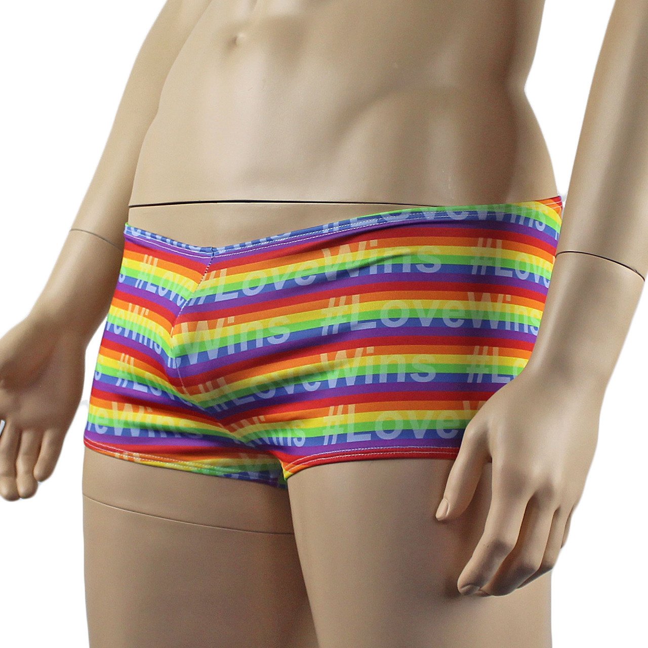 Gay Pride Love Wins Mens Rainbow Low Rise Shorts