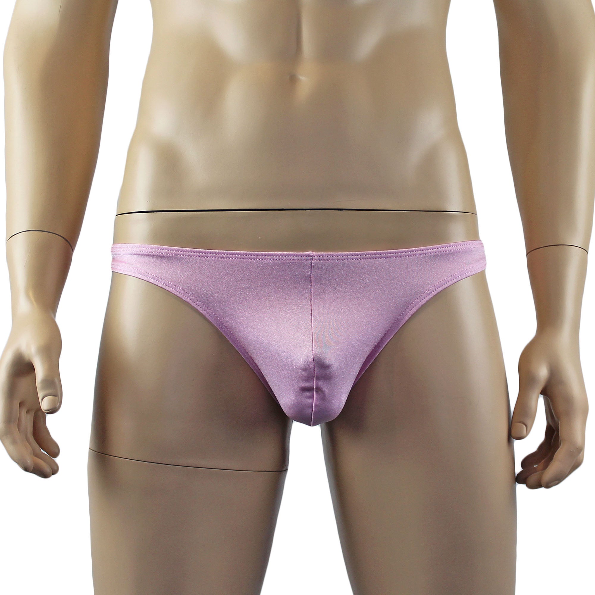 Mens Mick Stretch Spandex Low Rise Thong Light Pink