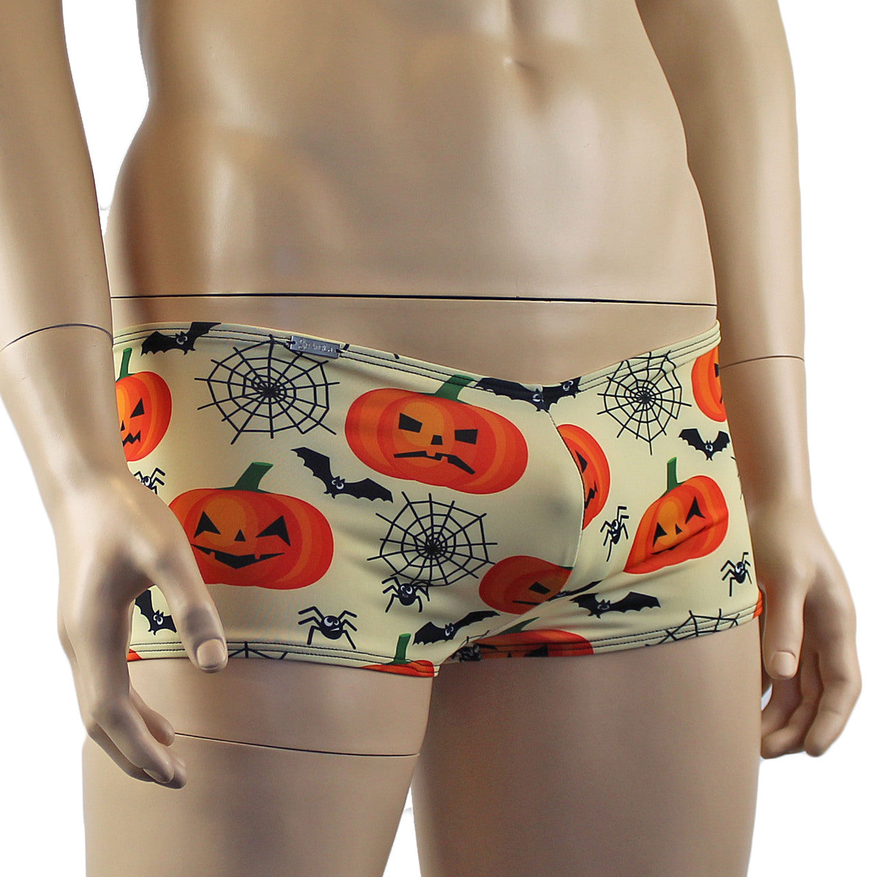 Halloween Mens Pumpkin Faces, Spiders and Bats Boxer Shorts