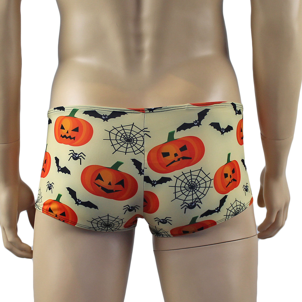 Halloween Mens Pumpkin Faces, Spiders and Bats Boxer Shorts