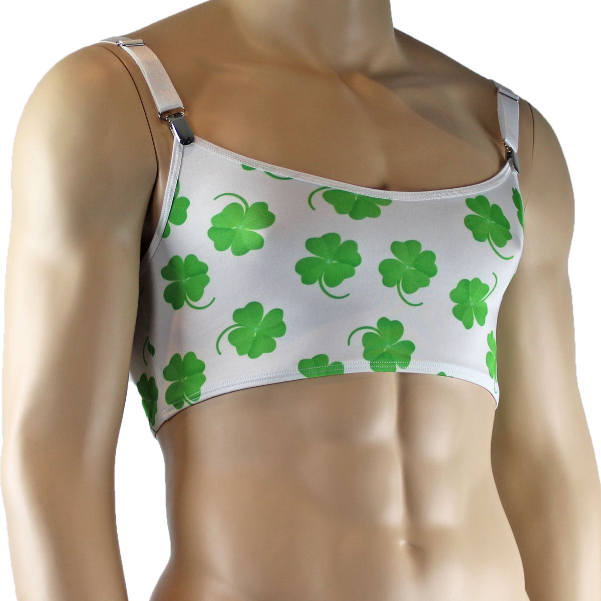 Mens and Womens St Patricks Day Lucky 4 Leaf Clover Crop Top