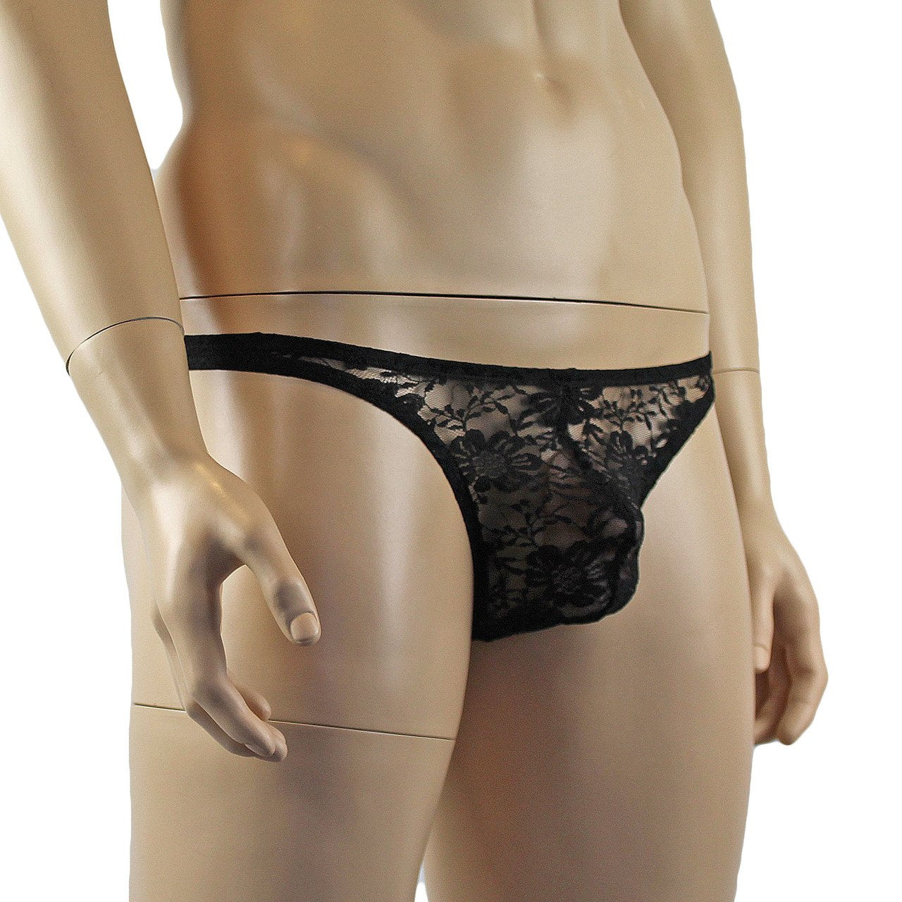 Mens Lingerie Lace Thong G string (black plus other colours)